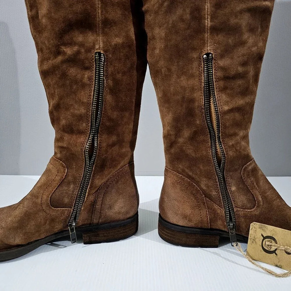 NEW Born Borman Over The Knee Boot Womens 7 Copper Suede Tall Round Toe Fall - Picture 4 of 15